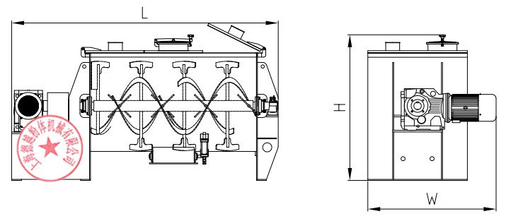 DPH槳葉螺帶混合機(圖9) 犁刀混合機